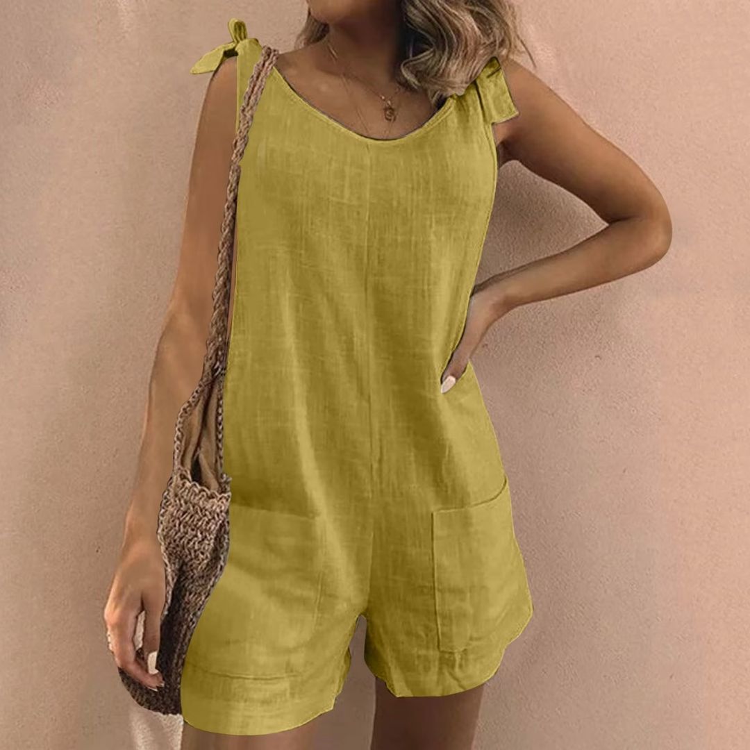 Ophélie – Combinaison en coton lin sans manches