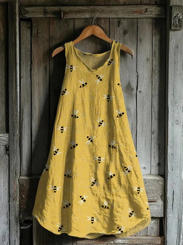 Clémentine – Robe motif abeilles