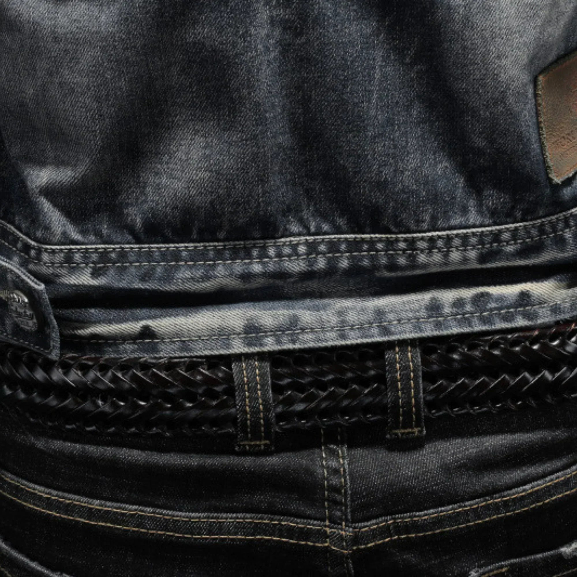 Justinien - Veste biker en jean élégant