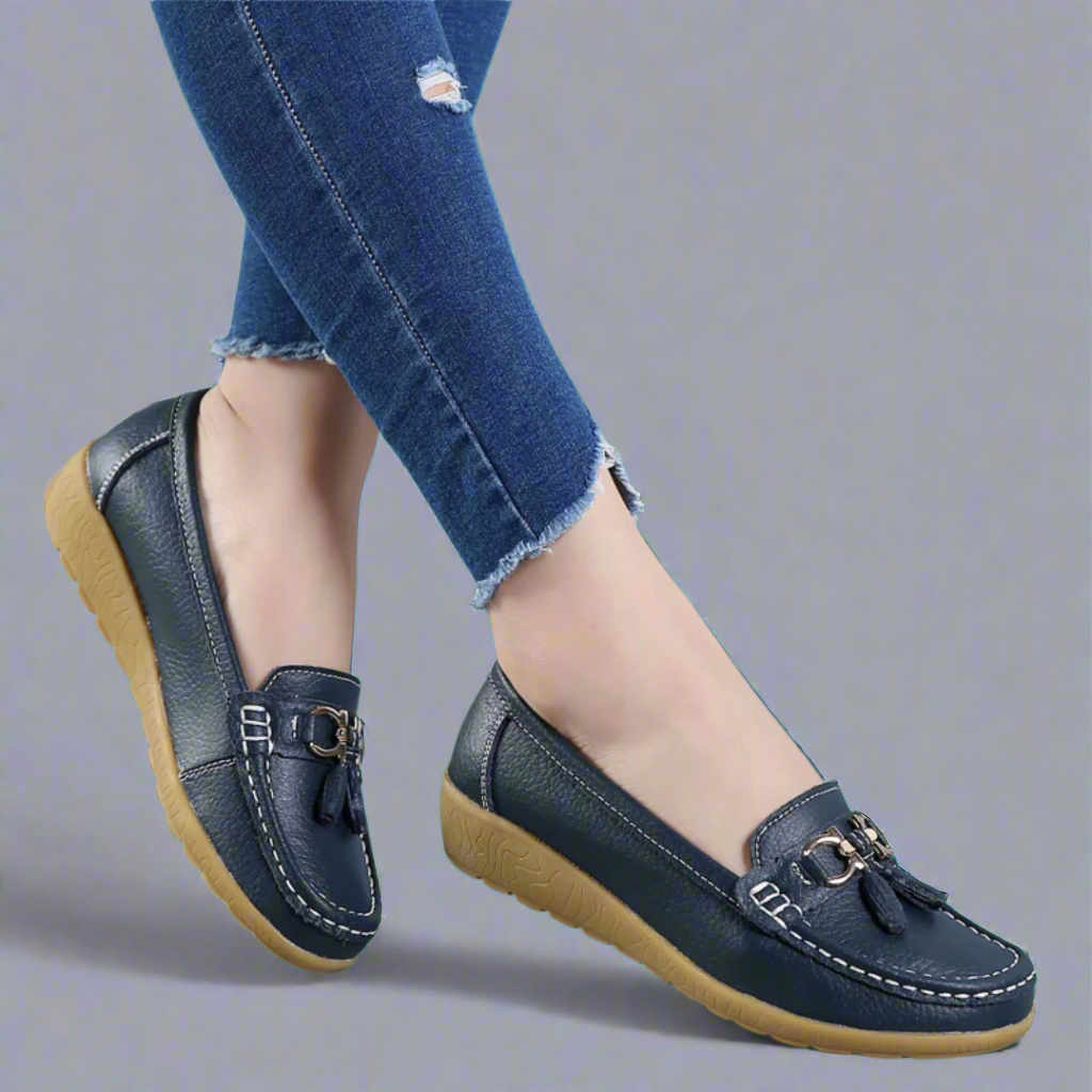 Wivine - Mocassins en cuir confortables faits à la main