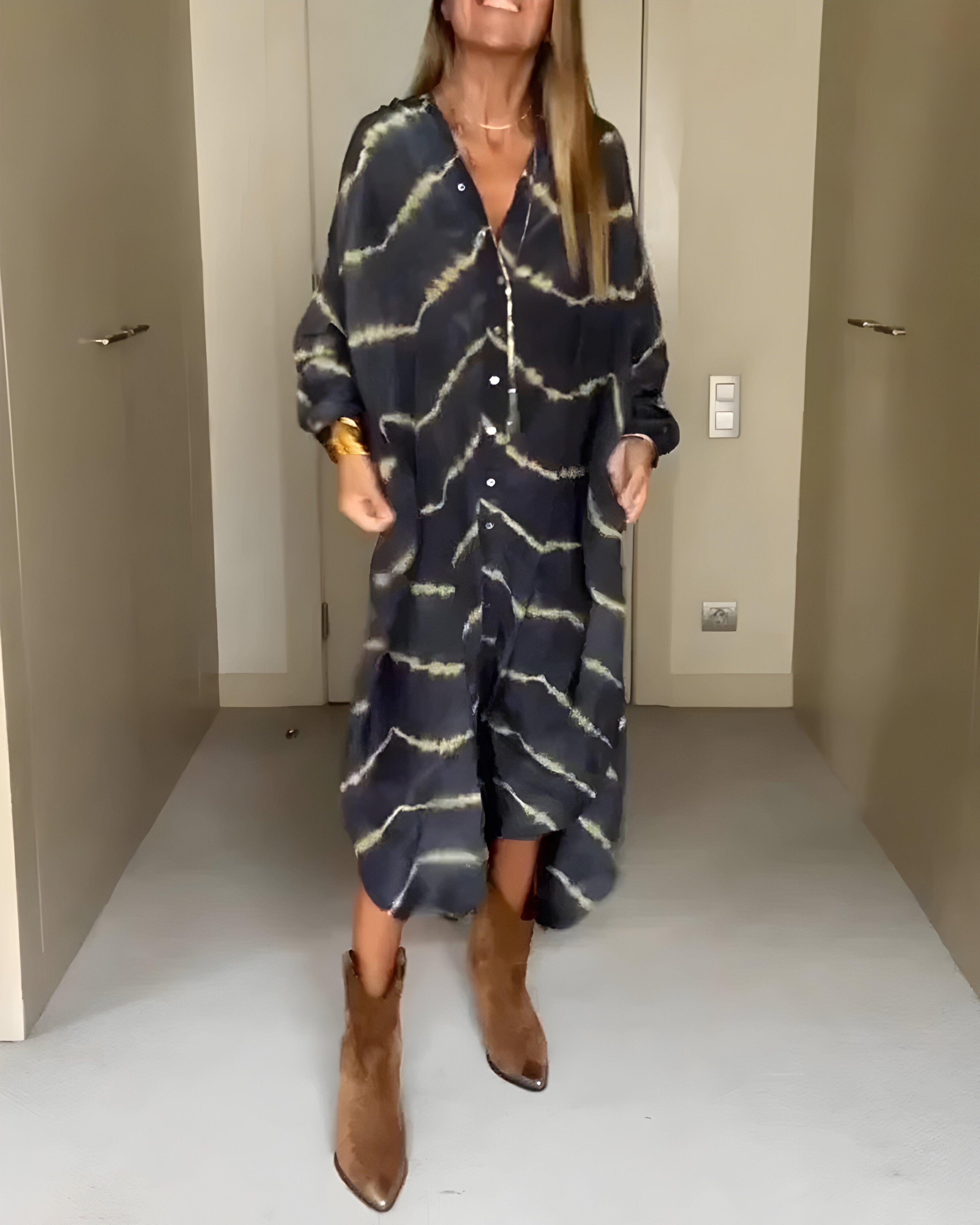 Véronique – Robe maxi bohème à rayures