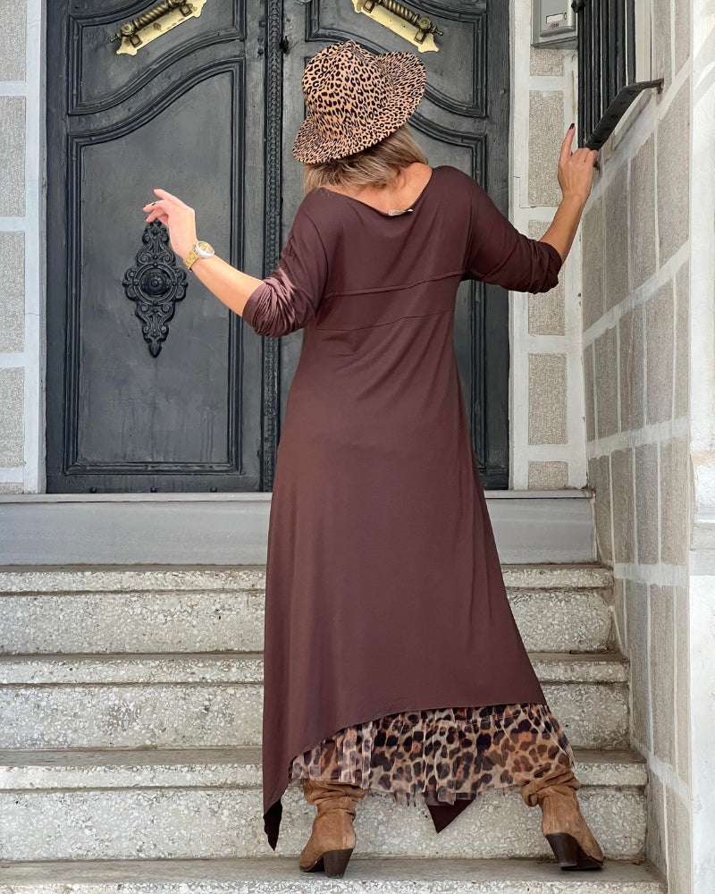 Tahlia – Robe tunique élégante léopard
