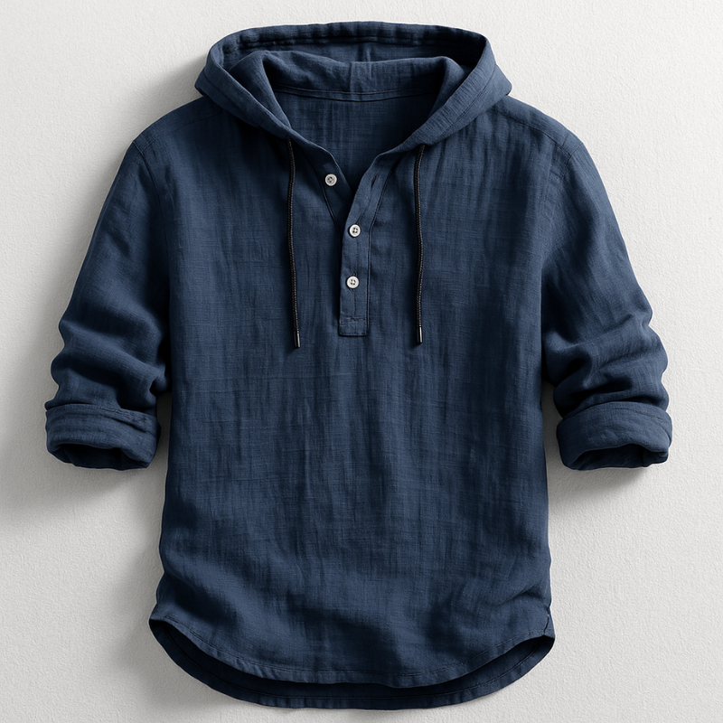 Donatien – Chemise en lin avec capuche