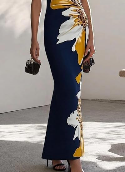 Alix – Robe midi à épaule unique fleurie