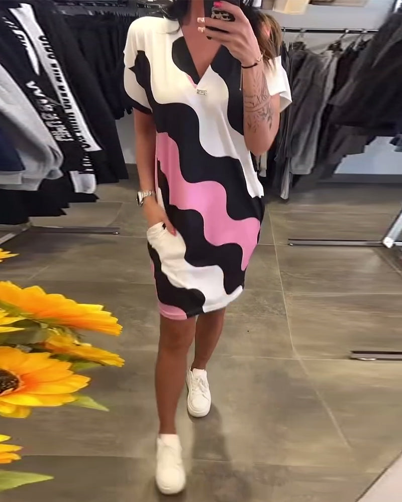 Gwendoline - Robe imprimée à col en v