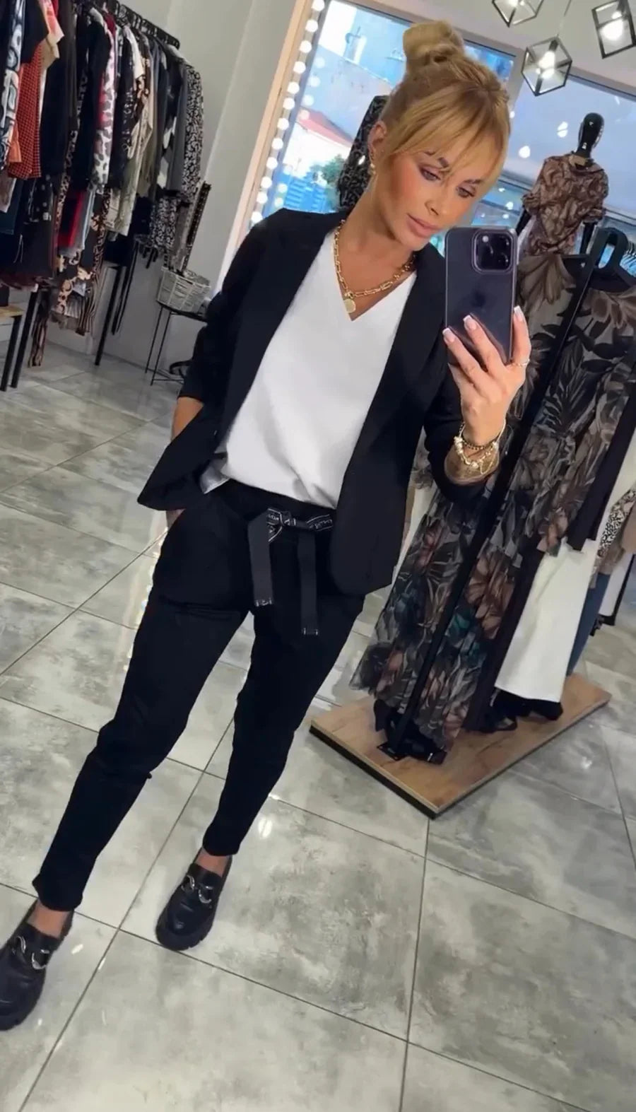 Candice – Ensemble blazer fluide et pantalon décontracté