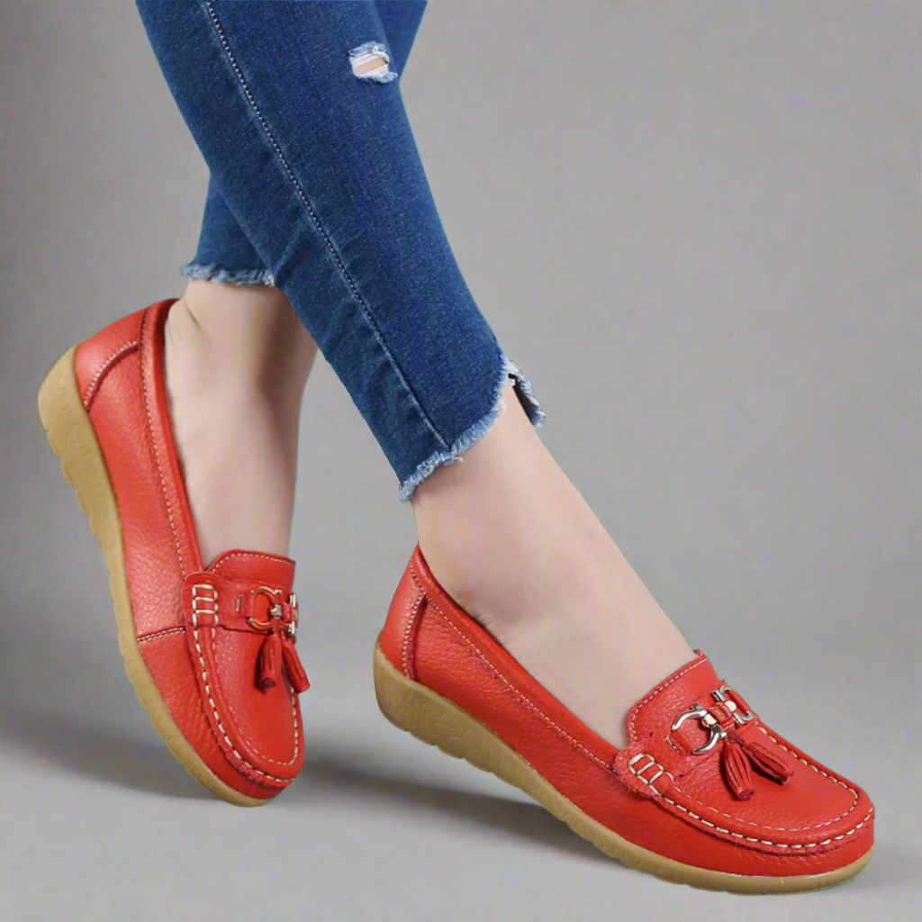 Wivine - Mocassins en cuir confortables faits à la main