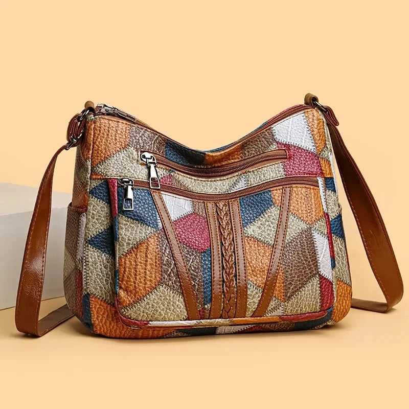 Dora – Sac à main patchwork en cuir végétal