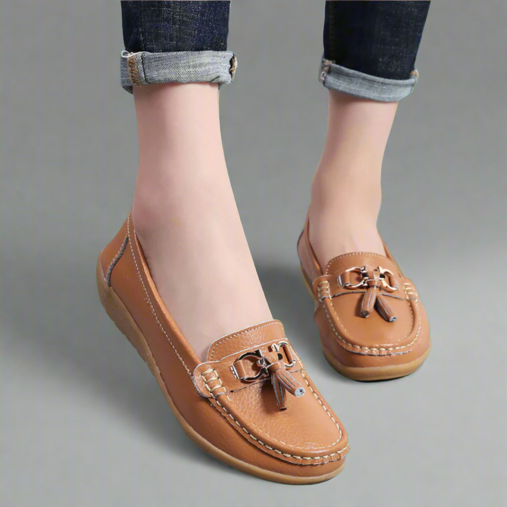 Wivine - Mocassins en cuir confortables faits à la main