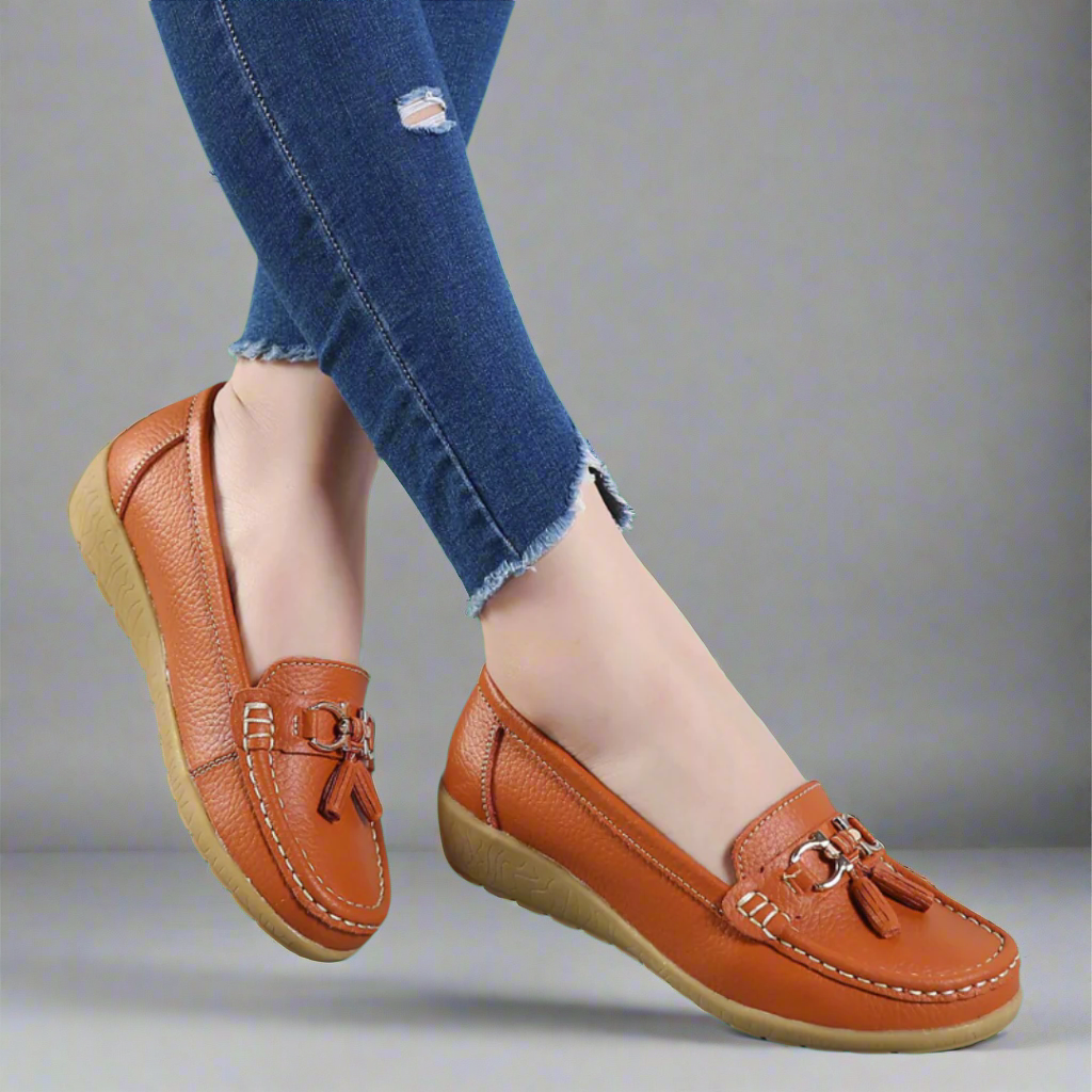 Wivine - Mocassins en cuir confortables faits à la main