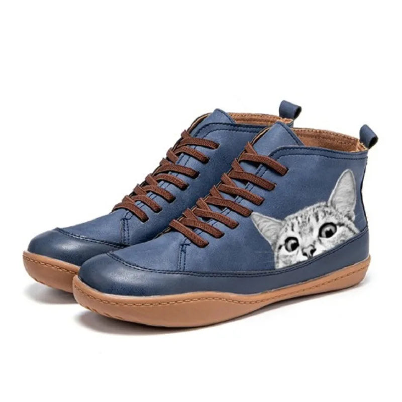 Vérène – Bottines en cuir inspirées des chats