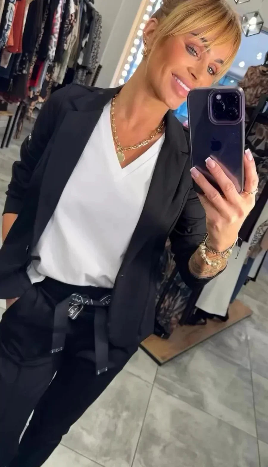 Candice – Ensemble blazer fluide et pantalon décontracté