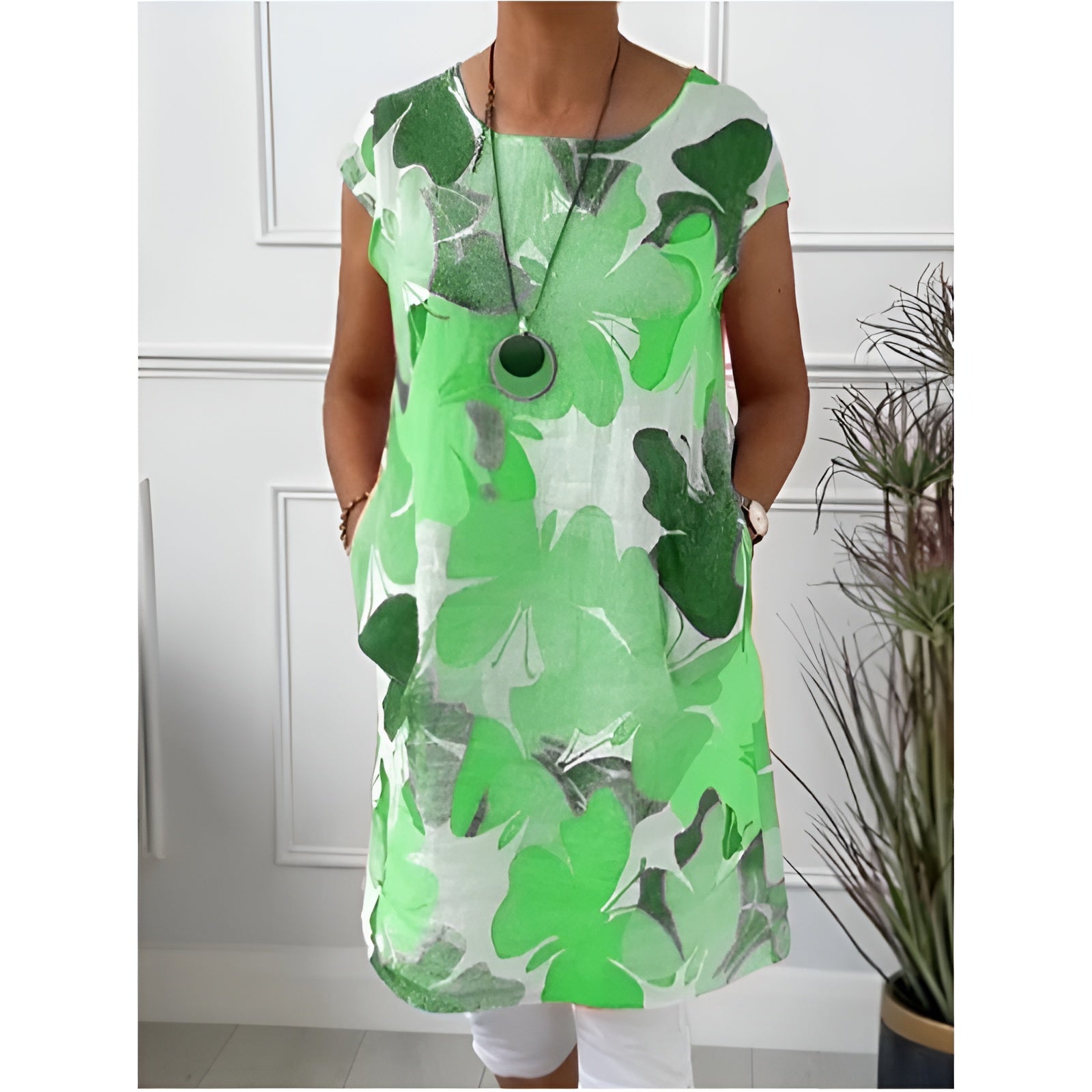 Naëlya – Robe chemise élégante à imprimé aquarelle