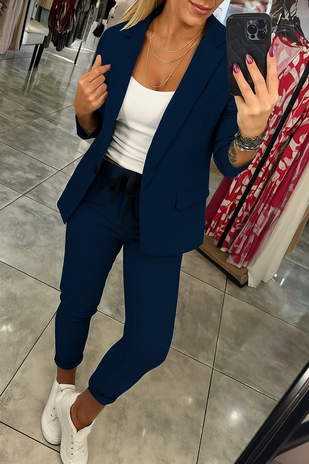 Candice – Ensemble blazer fluide et pantalon décontracté