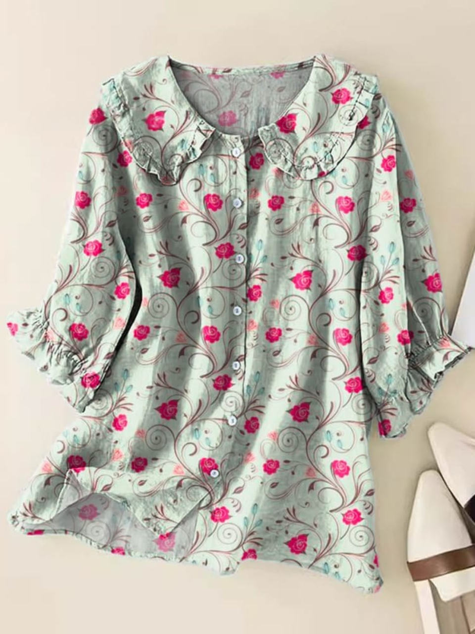 Isabeau – Chemisier vintage à col Claudine