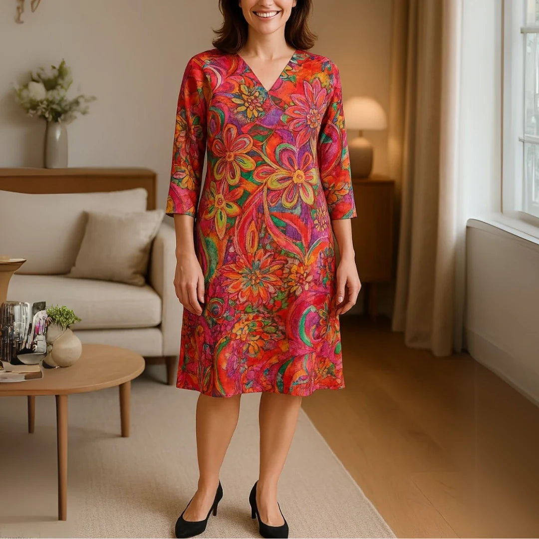 Azeline – Robe à fleurs décontractée et élégante