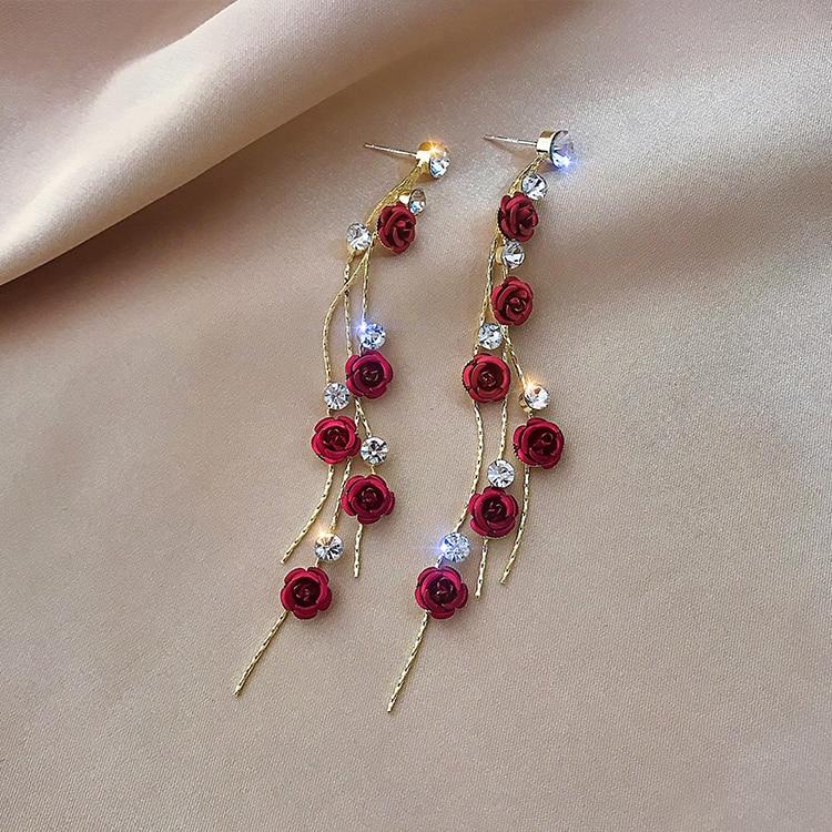 Rosélysia – Boucles d’oreilles "Cascade de Roses"