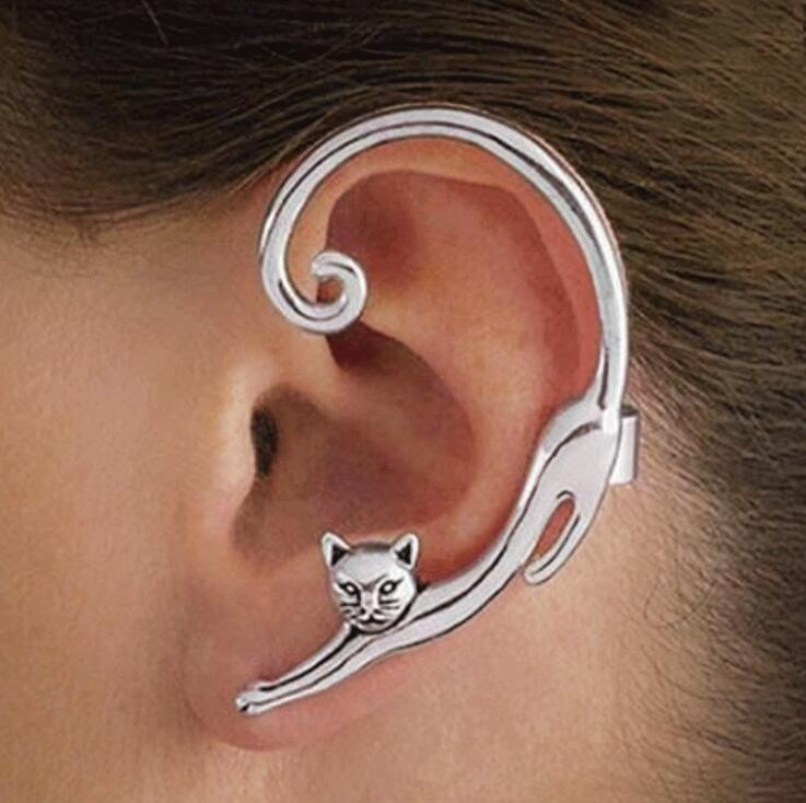 Félinora – Boucles d’oreilles en forme d’oreille complète de chat