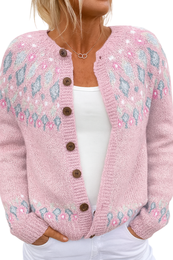 Mahault – Gilet à maille lâche avec motif