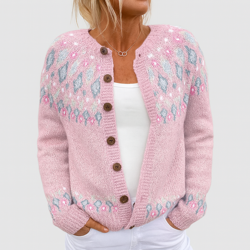 Mahault – Gilet à maille lâche avec motif