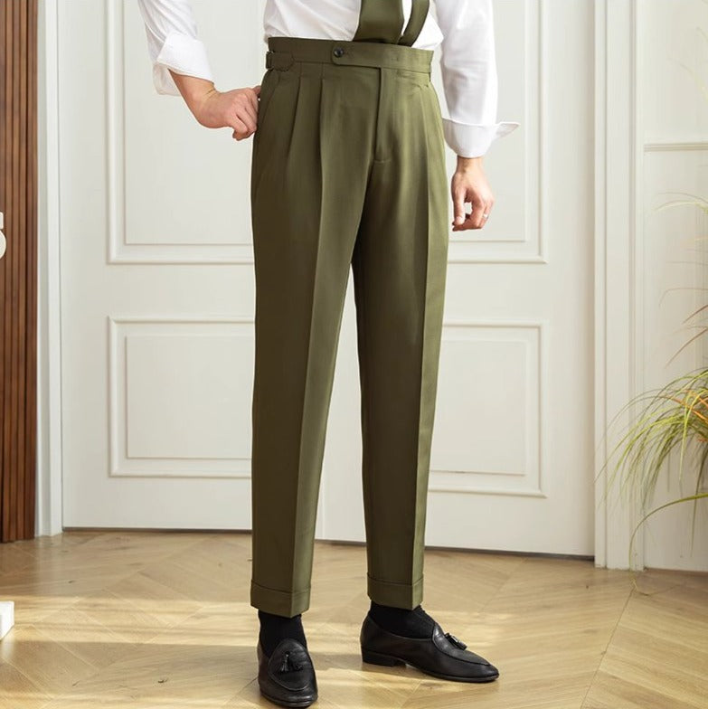 Ischia Double Pleated Straight Fit Trousers