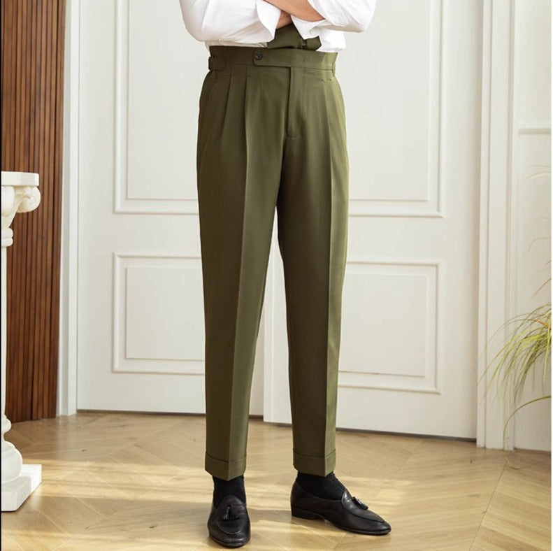 Ischia Double Pleated Straight Fit Trousers