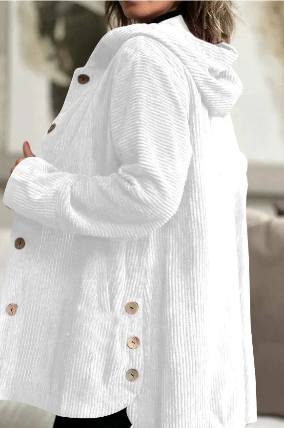 Candice – Veste à capuche en velours côtelé