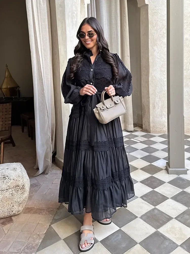 Isalys – Robe longue brodée féminine et gracieuse