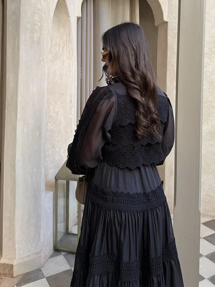 Isalys – Robe longue brodée féminine et gracieuse