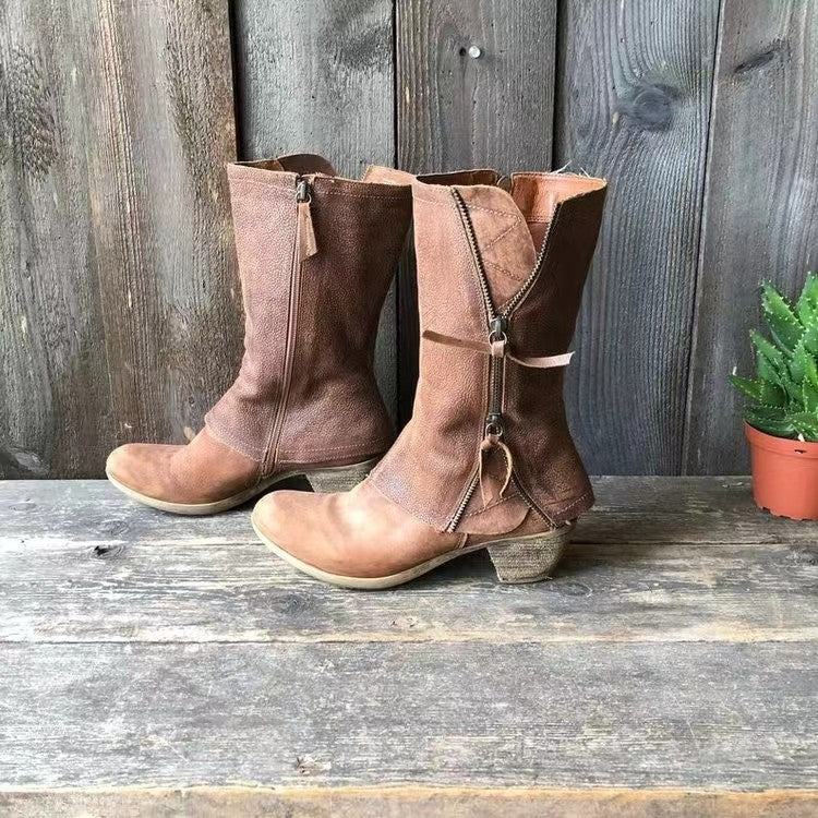 Katell – Bottes d’automne élégantes en cuir imperméable