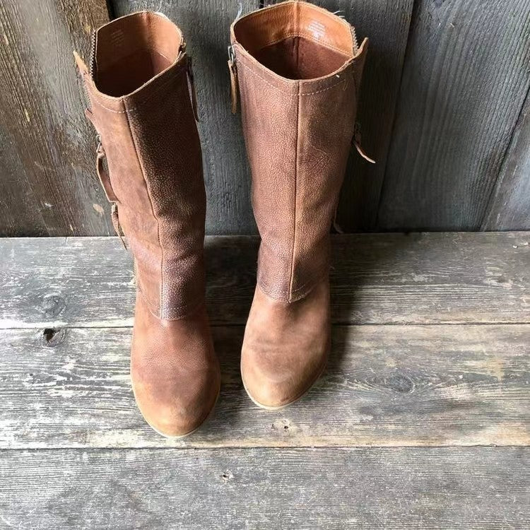 Katell – Bottes d’automne élégantes en cuir imperméable
