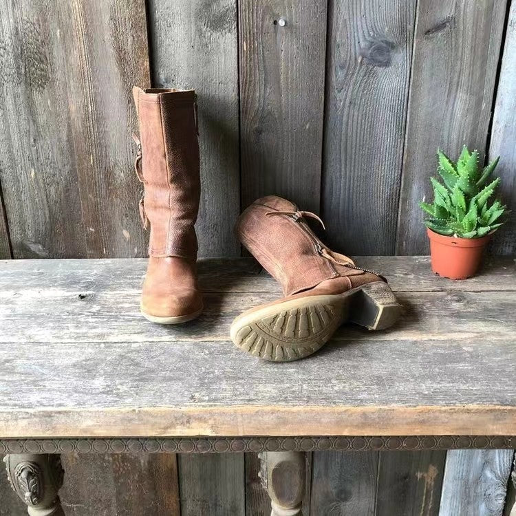 Katell – Bottes d’automne élégantes en cuir imperméable