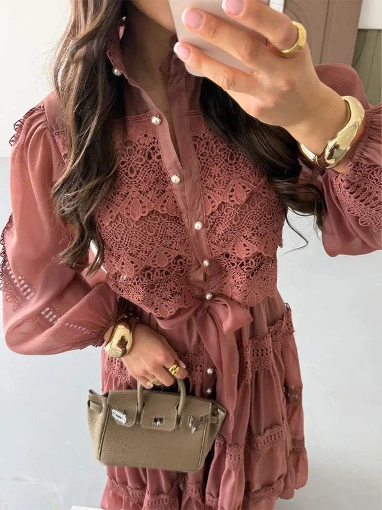 Isalys – Robe longue brodée féminine et gracieuse