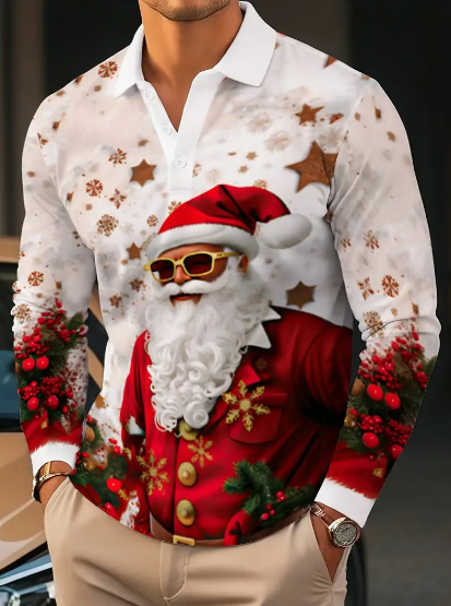 Georges - Polo homme imprimé de noël