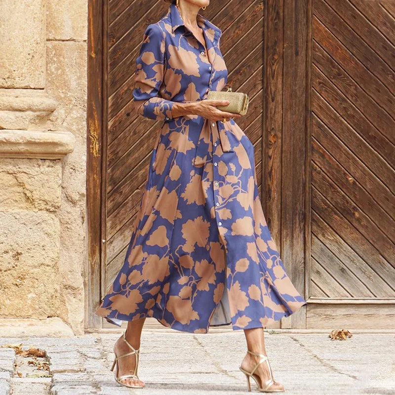 Hespérine - Robe chemise élégante avec ceinture