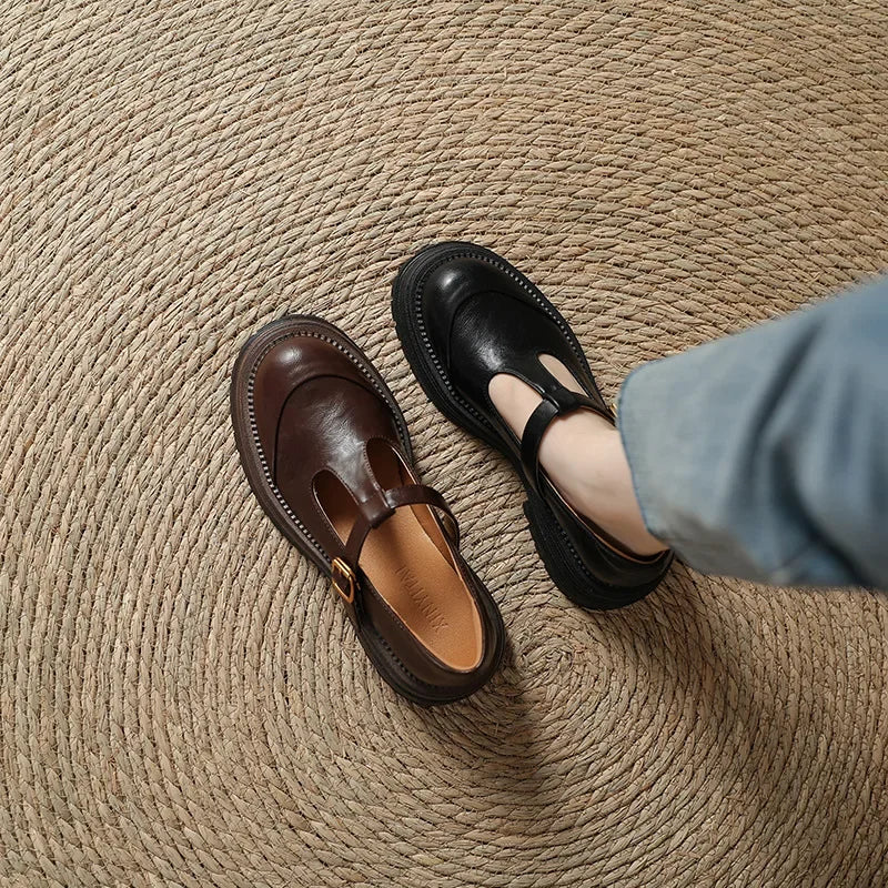 Pascalette – Élégantes Mary Janes en cuir