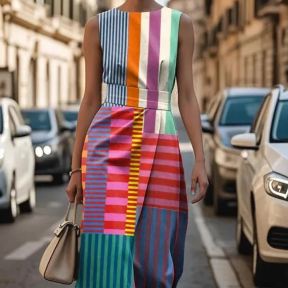 Adélaïde – Robe sans manches imprimée