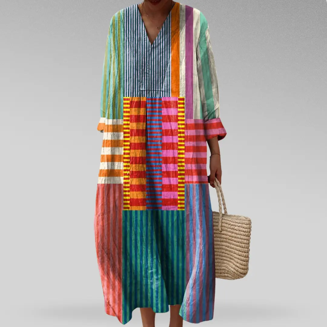 Amélie – Robe fluide à motifs géométriques