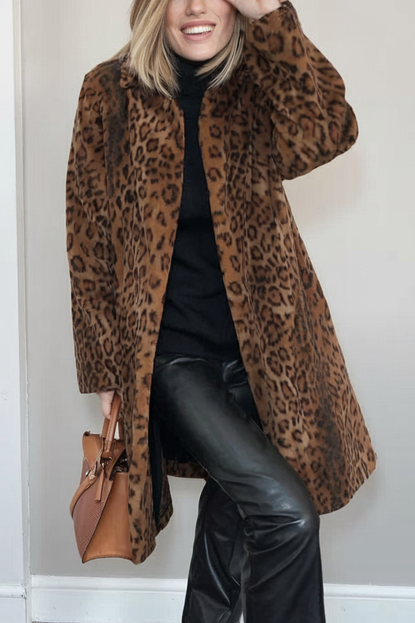 Harmonie - Manteau à imprimé léopard