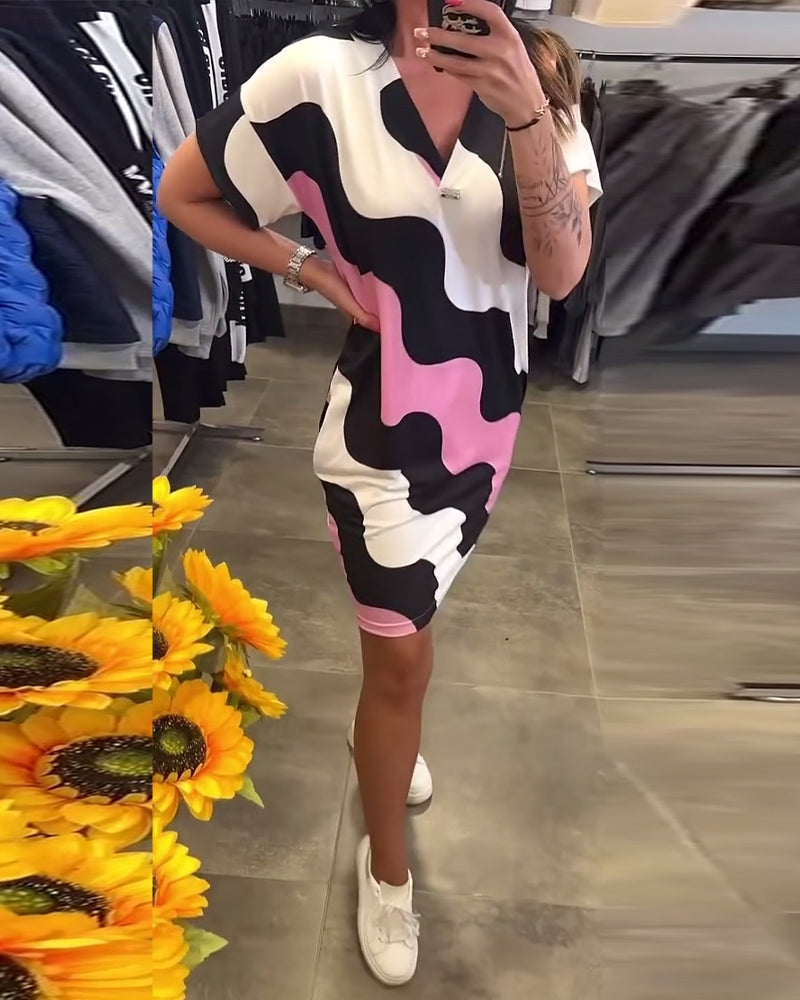 Gwendoline - Robe imprimée à col en v