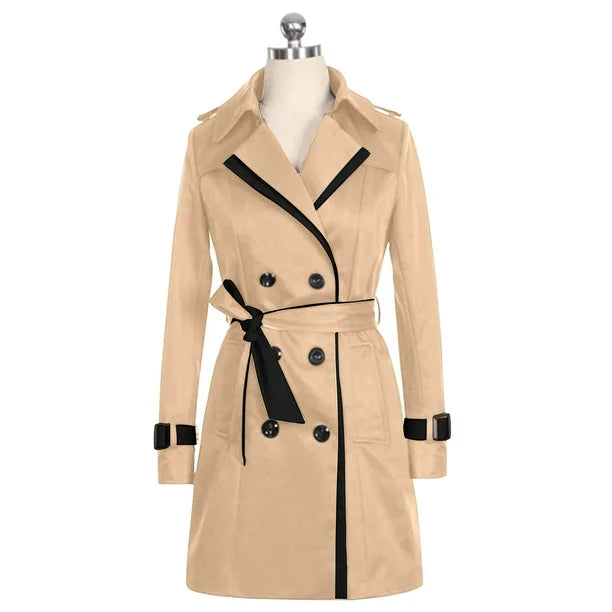 Oriane - Trench coat double boutonnage avec détails contrastés