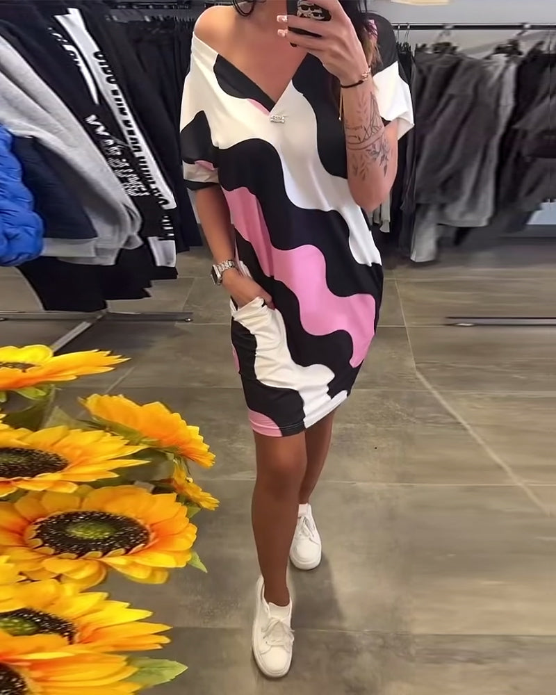 Gwendoline - Robe imprimée à col en v