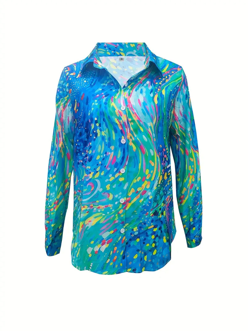 Vérène – Chemise aquarelle abstraite