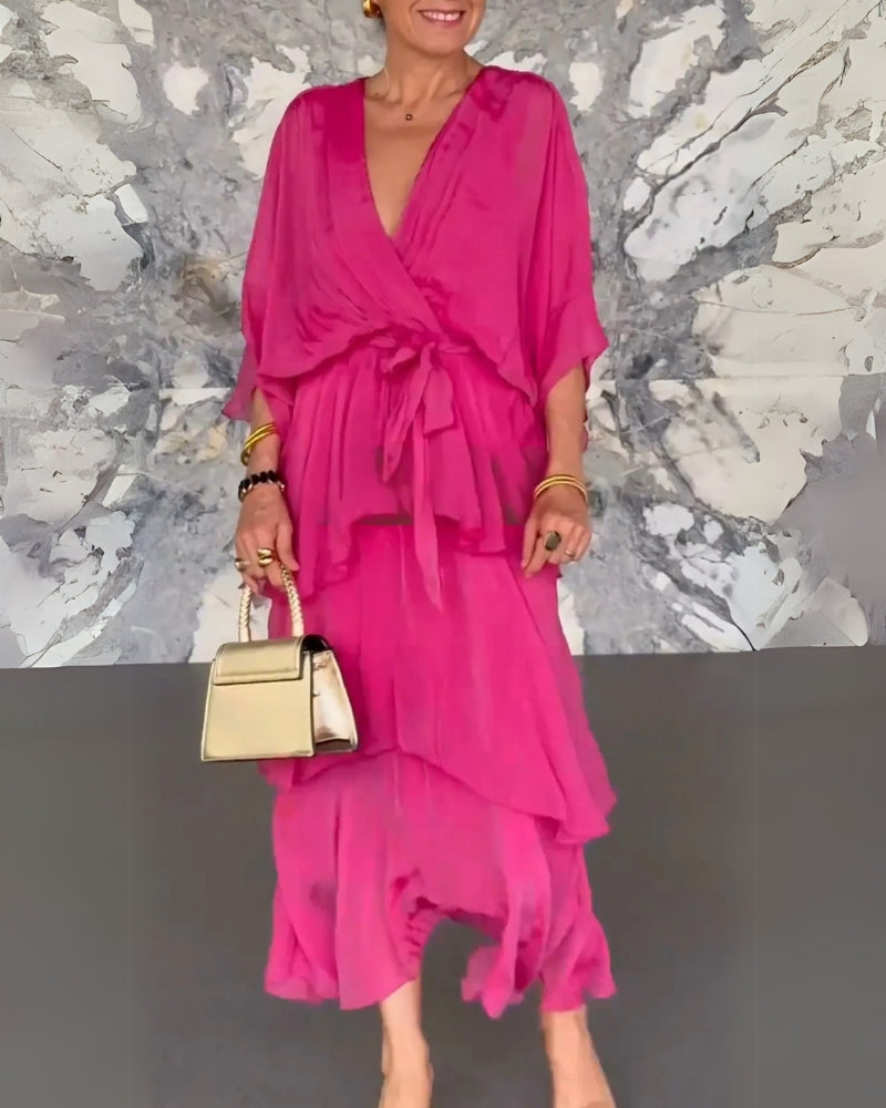 Pervenche - Robe élégante à plusieurs couches