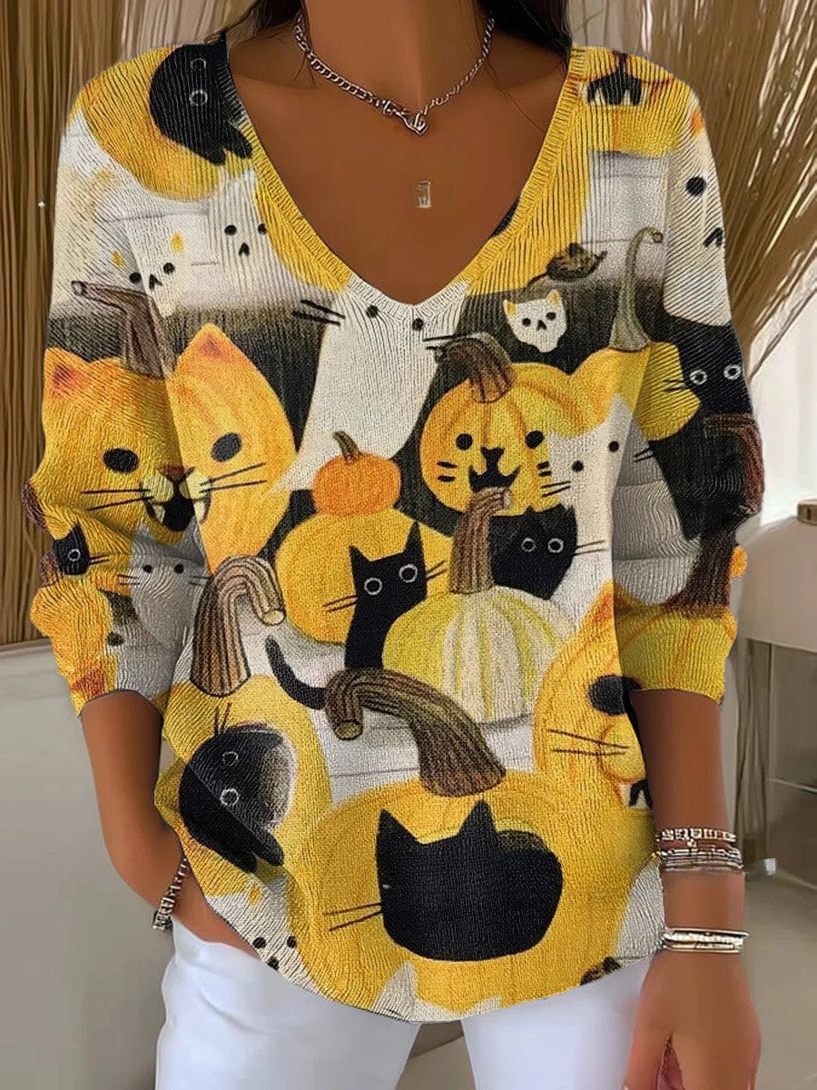 Théophanie – Pull à col en V