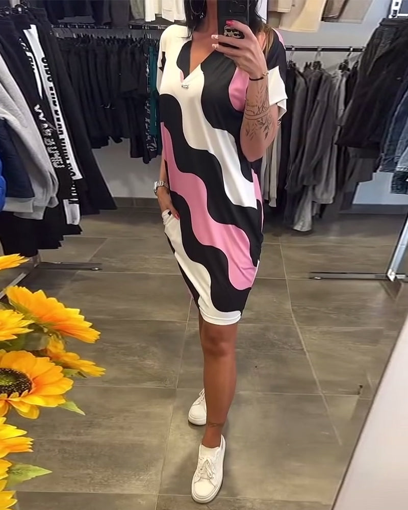 Gwendoline - Robe imprimée à col en v