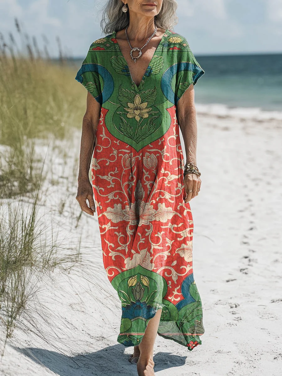 Hyacinthe – Robe longue fleurie vintage