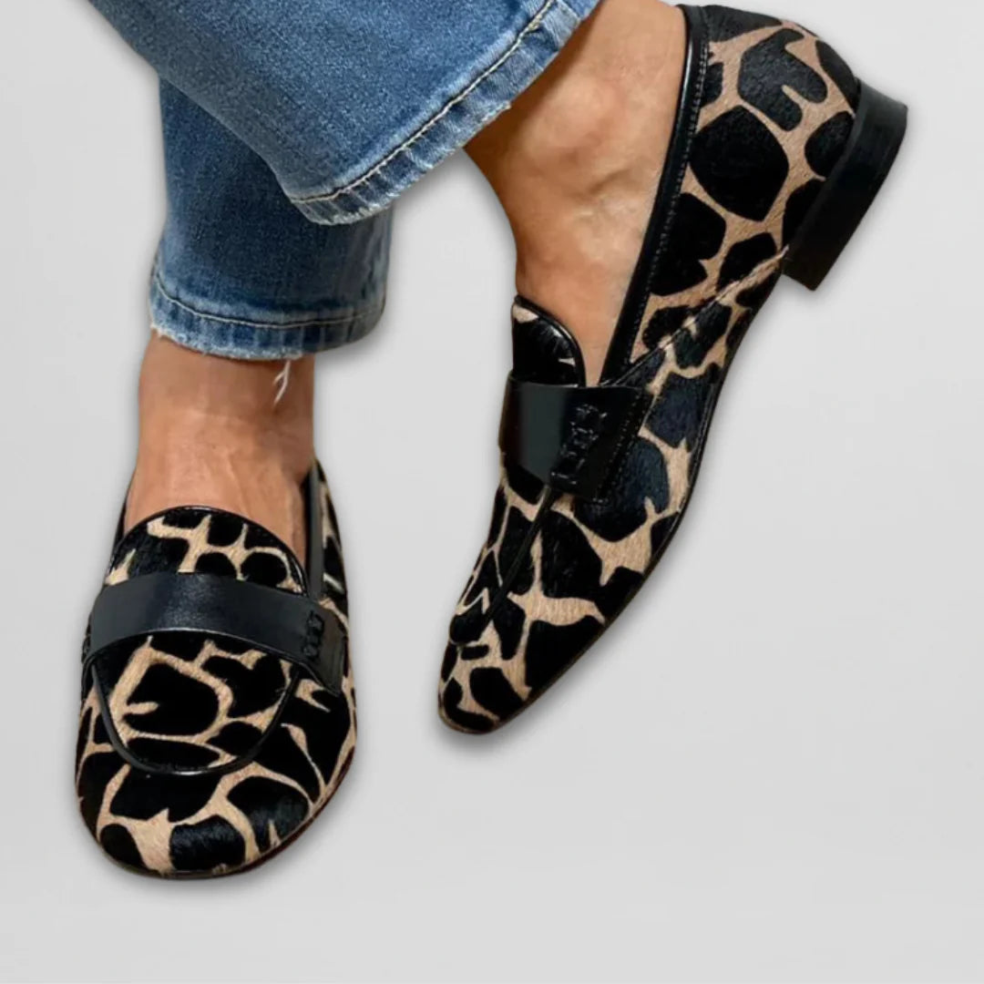 Camille - Mocassins cosy et chics à motif vache