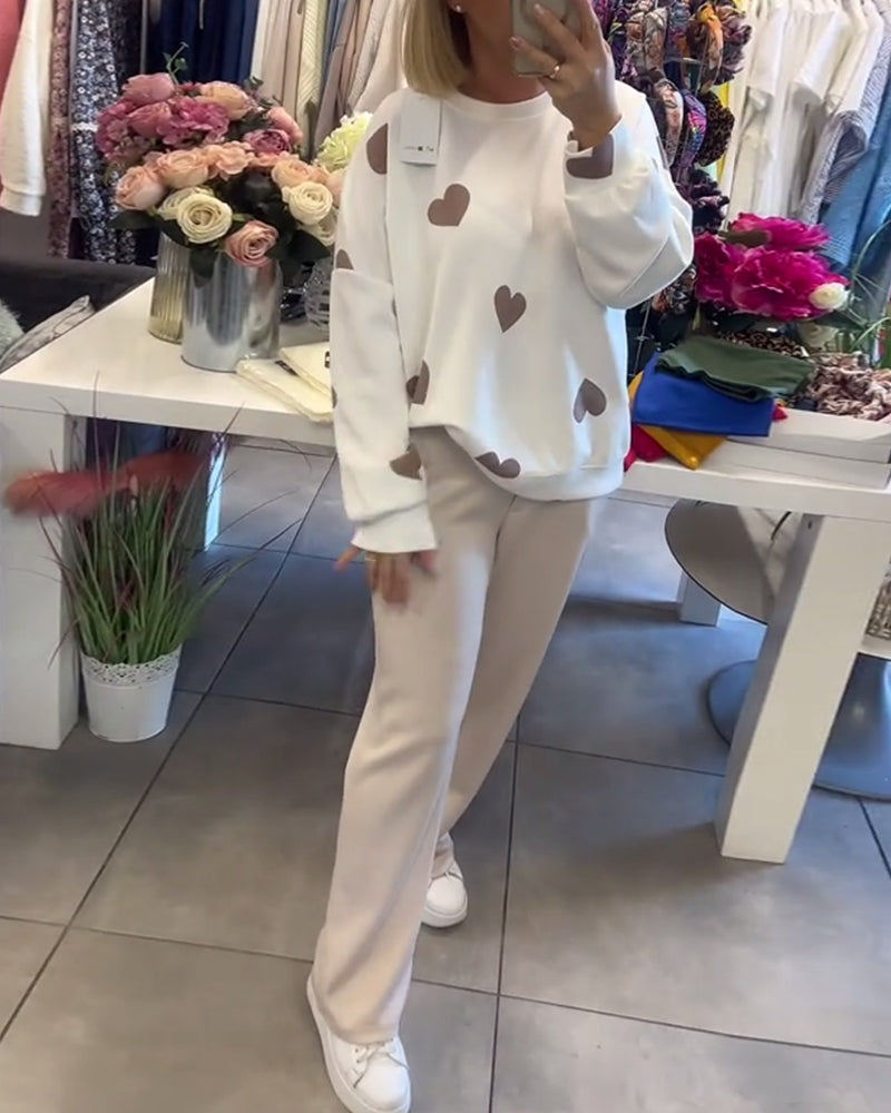 Adria – Trui en coton mélangé avec motifs cœurs