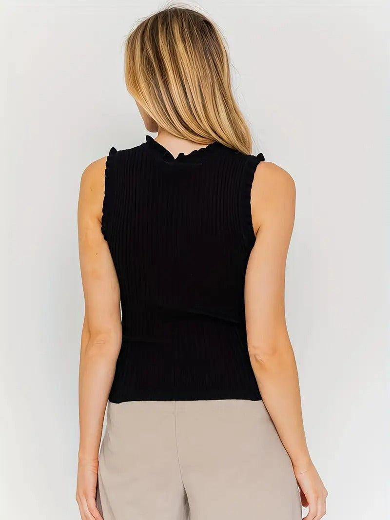 Césarine – Haut brillant à volants féminins